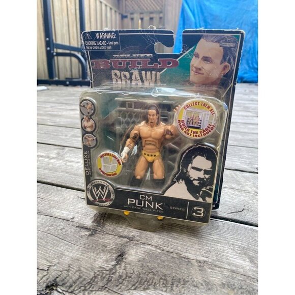 2008 Jakks WWE Wrestling Deluxe Build & Brawl Series 3 4” Figure CM Punk NEW - Picture 4 of 7